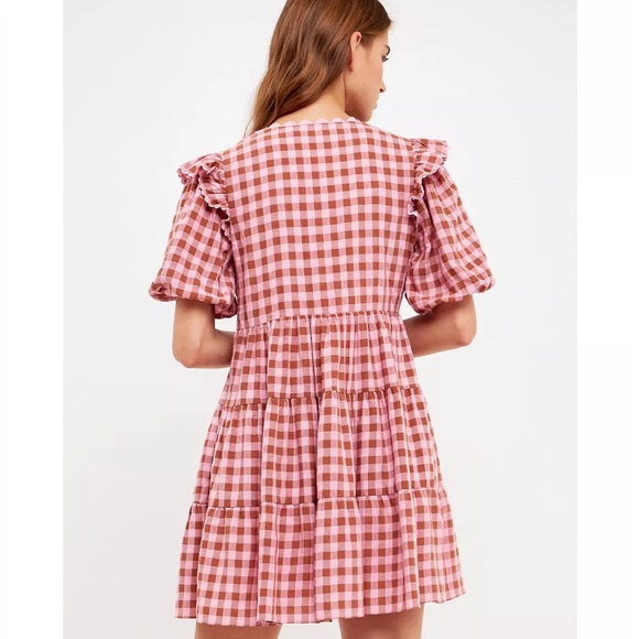 English Factory Women's Rickrack Trim Edge Check Mini Dress - Picture 7 of 7